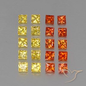 Pedras preciosas de safira multicolorido natural de 2,73 ct, quadrado, VVS-VS