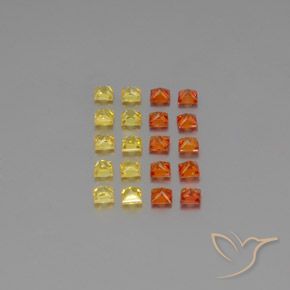 Pedras preciosas de safira multicolorido natural de 2,73 ct, quadrado, VVS-VS