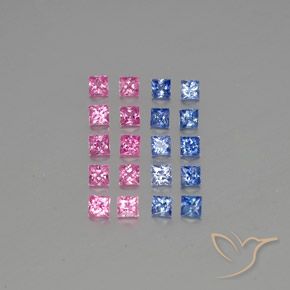 Pedras preciosas de safira multicolorido natural de 3,75 ct, quadrado, VVS-VS