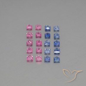 Pedras preciosas de safira multicolorido natural de 3,75 ct, quadrado, VVS-VS