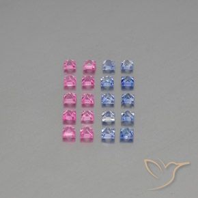 Pedras preciosas de safira multicolorido natural de 4,89 ct, quadrado, VVS-VS