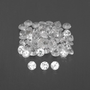 Pedras preciosas de safira branco natural de  ct, corte redondo, VVS-VS