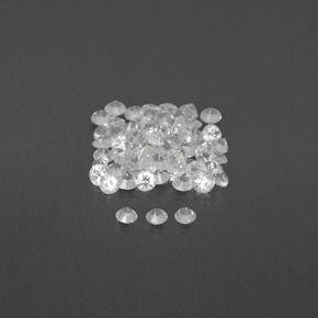 Pedras preciosas de safira branco natural de  ct, corte redondo, VVS-VS
