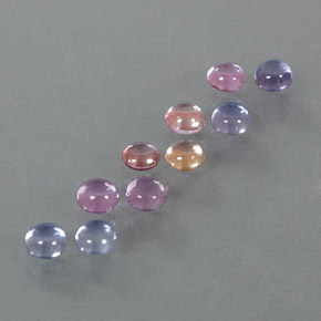 Pedras preciosas de safira multicolorido natural de 2,48 ct, corte redondo, transparente