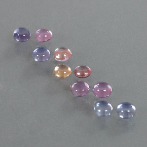 Pedras preciosas de safira multicolorido natural de 2,48 ct, corte redondo, transparente