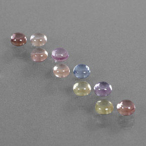 Pedras preciosas de safira multicolorido natural de  ct, corte redondo, transparente