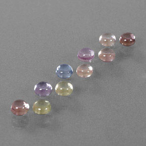 Pedras preciosas de safira multicolorido natural de  ct, corte redondo, transparente