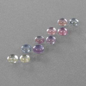 Pedras preciosas de safira multicolorido natural de 3,06 ct, corte redondo, transparente