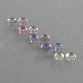 Pedras preciosas de safira multicolorido natural de 3,06 ct, corte redondo, transparente