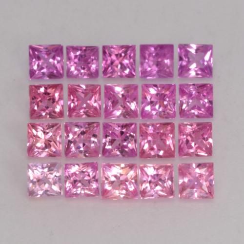 Pedras preciosas de safira multicolorido natural de 2,29 ct, quadrado, VVS-VS