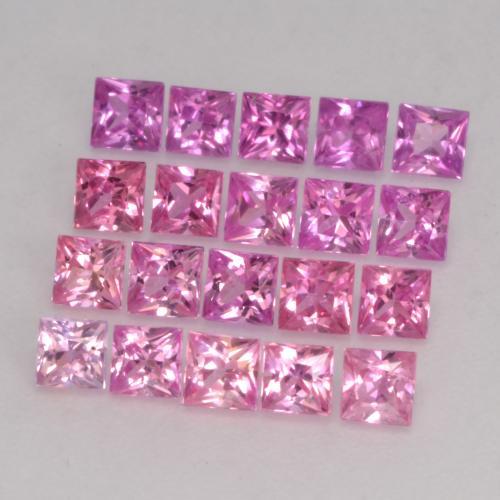 Pedras preciosas de safira multicolorido natural de 2,29 ct, quadrado, VVS-VS