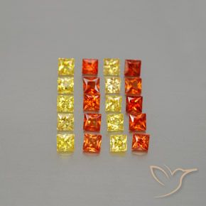 Pedras preciosas de safira multicolorido natural de 2,61 ct, quadrado, VVS-VS