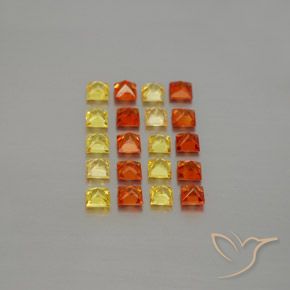 Pedras preciosas de safira multicolorido natural de 2,61 ct, quadrado, VVS-VS
