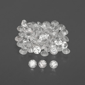 Pedras preciosas de safira branco natural de  ct, corte redondo, VVS-VS