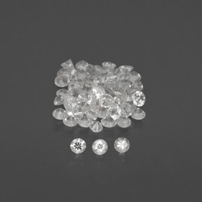 Pedras preciosas de safira branco natural de  ct, corte redondo, VVS-VS