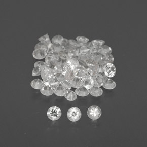 Pedras preciosas de safira branco natural de  ct, corte redondo, VVS-VS