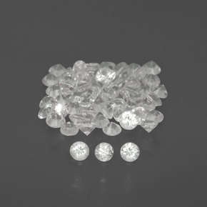 Pedras preciosas de safira branco natural de  ct, corte redondo, VVS-VS