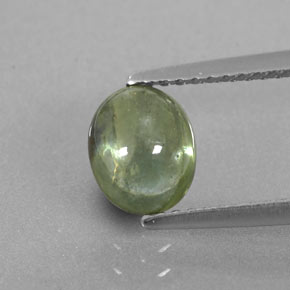 Safira verde natural 1,67ct, transparente, transparente/translúcido