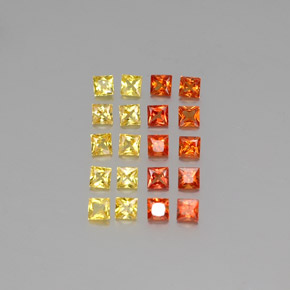Pedras preciosas de safira multicolorido natural de 1,73 ct, quadrado, VVS-VS