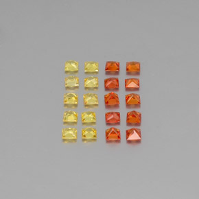 Pedras preciosas de safira multicolorido natural de 1,73 ct, quadrado, VVS-VS