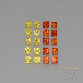 Pedras preciosas de safira multicolorido natural de 2,63 ct, quadrado, VVS-VS