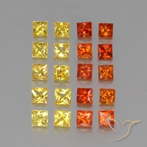 Pedras preciosas de safira multicolorido natural de 2,63 ct, quadrado, VVS-VS