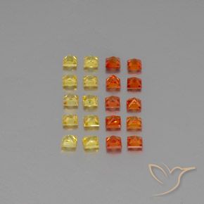 Pedras preciosas de safira multicolorido natural de 2,63 ct, quadrado, VVS-VS