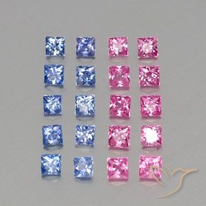 Pedras preciosas de Safira Multicolorido natural de 2.03 ct, Quadrado, VVS-VS