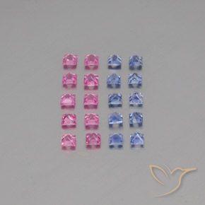 Pedras preciosas de safira multicolorido natural de 2,34 ct, quadrado, VVS-VS