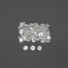 Pedras preciosas de safira branco natural de  ct, corte redondo, VVS-VS