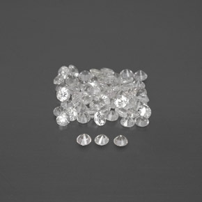 Pedras preciosas de safira branco natural de  ct, corte redondo, VVS-VS
