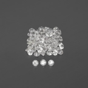 Pedras preciosas de safira branco natural de  ct, corte redondo, VVS-VS