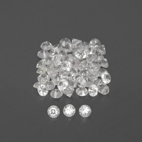Pedras preciosas de safira branco natural de  ct, corte redondo, VVS-VS