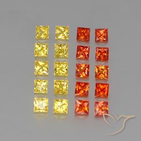 Pedras preciosas de Safira Multicolorido natural de 2.79 ct, Quadrado, VVS-VS