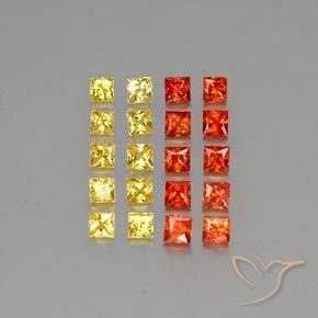 Pedras preciosas de safira multicolorido natural de 2,78 ct, quadrado, VVS-VS