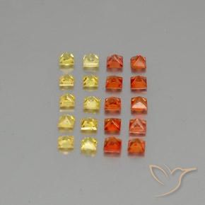 Pedras preciosas de safira multicolorido natural de 2,78 ct, quadrado, VVS-VS