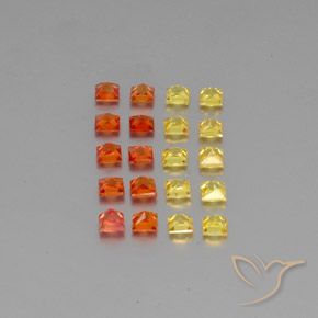 Pedras preciosas de safira multicolorido natural de 2,81 ct, quadrado, VVS-VS