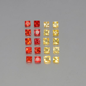 Pedras preciosas de safira multicolorido natural de  ct, quadrado, VVS-VS