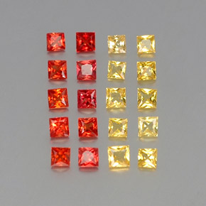 Pedras preciosas de safira multicolorido natural de  ct, quadrado, VVS-VS