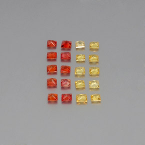 Pedras preciosas de safira multicolorido natural de  ct, quadrado, VVS-VS