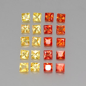 Pedras preciosas de safira multicolorido natural de 1,69 ct, quadrado, VVS-VS