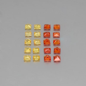 Pedras preciosas de safira multicolorido natural de 1,69 ct, quadrado, VVS-VS
