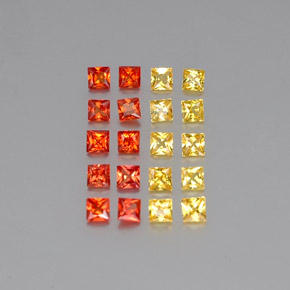 Pedras preciosas de safira multicolorido natural de  ct, quadrado, VVS-VS