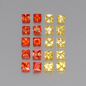 Pedras preciosas de safira multicolorido natural de  ct, quadrado, VVS-VS