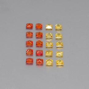 Pedras preciosas de safira multicolorido natural de  ct, quadrado, VVS-VS