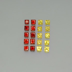 Pedras preciosas de safira multicolorido natural de 2,26 ct, quadrado, VVS-VS