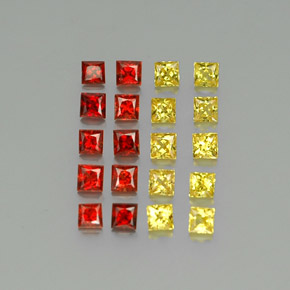 Pedras preciosas de safira multicolorido natural de 2,26 ct, quadrado, VVS-VS