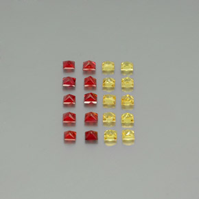 Pedras preciosas de safira multicolorido natural de 2,26 ct, quadrado, VVS-VS