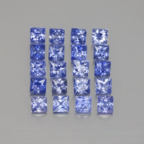 Pedras preciosas de safira azul natural de  ct, quadrado, VVS-VS