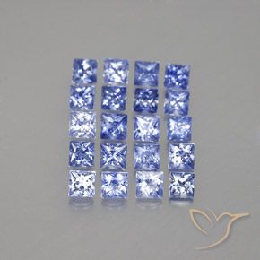 Pedras preciosas de safira azul natural de 3,14 ct, quadrado, VVS-VS